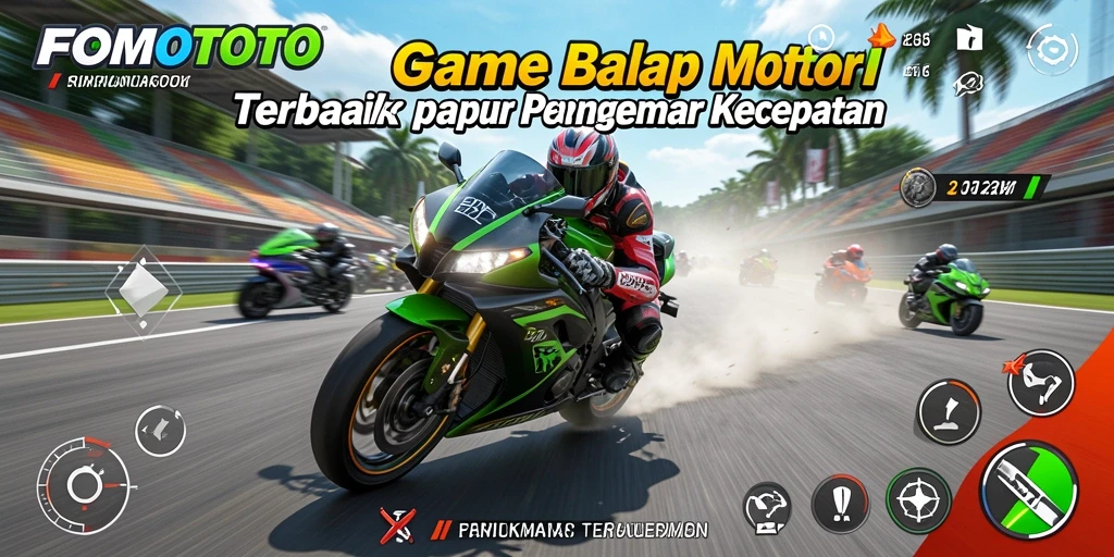Gameplay <strong>FOMOTOTO</strong> yang memukau dengan aksi balap motor yang intens.