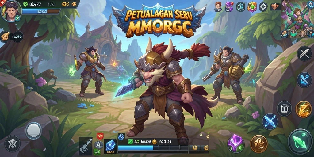 Tangkapan layar gameplay IDX777 menampilkan pertempuran epik dalam MMORPG.