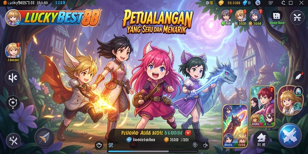 Tampilan screenshot utama LUCKYBEST88 yang menunjukkan aksi pertempuran seru.
